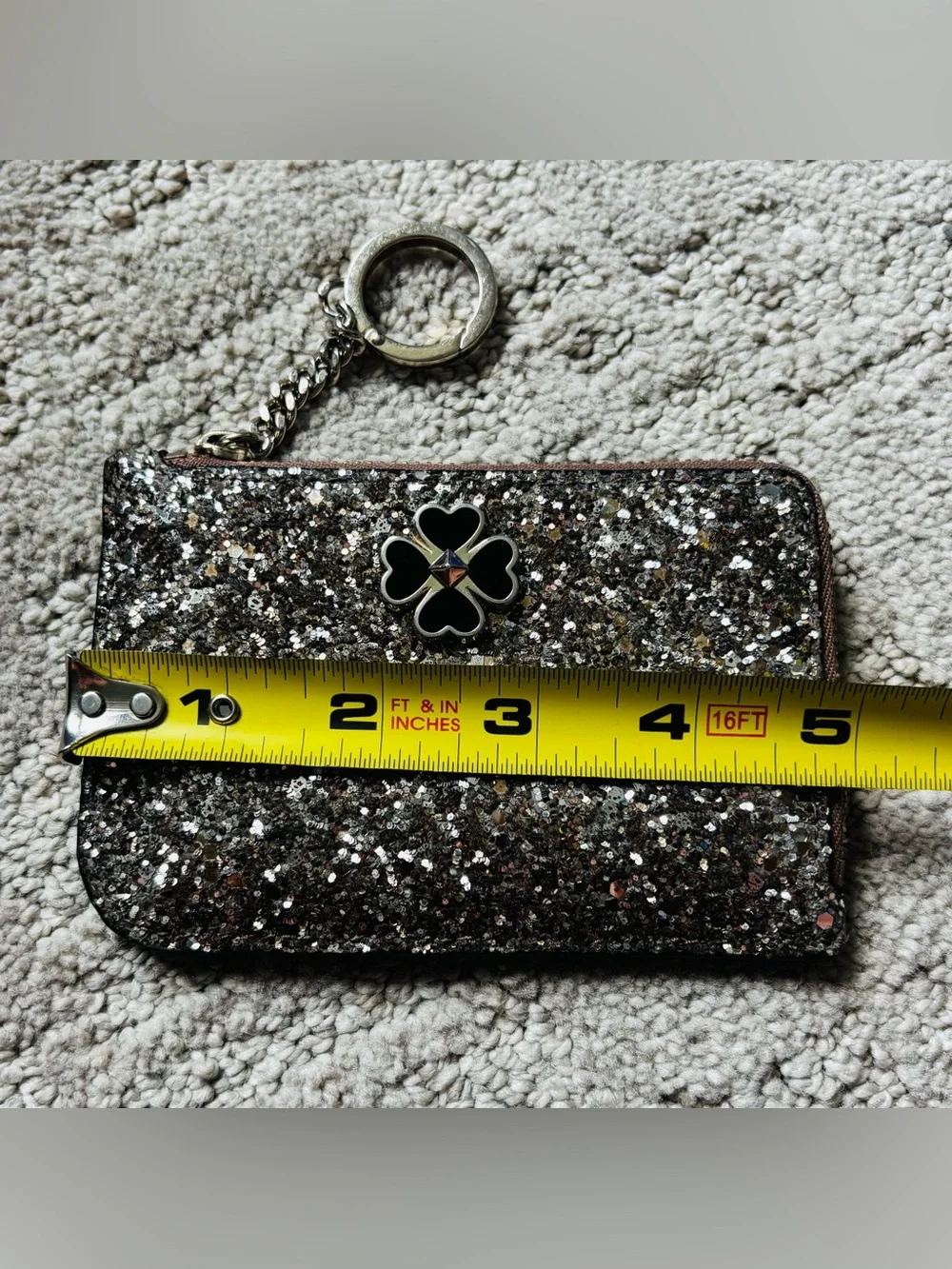 Kate Spade Odette Glitter L-Zip Card Holder